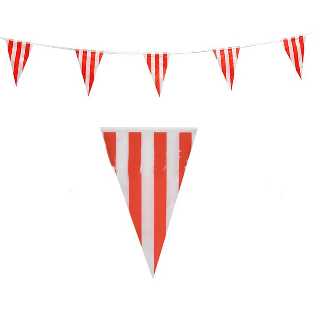 Advertising Hanging Flags Striped Pennant Ban 1 Set Of Flags Red Striped For Your Circus Carnival Themed Party