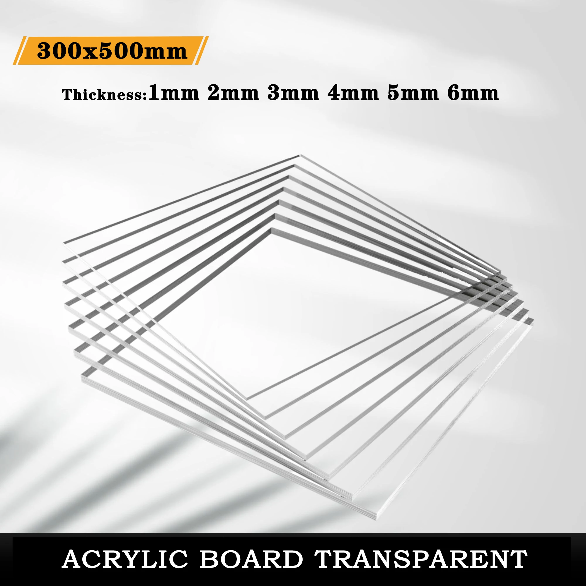 

Clear Acrylic Board Transparent Plastic Sheet 300x500mm Thick 1mm-6mm DIY Building Model Craft Picture Frame Processing