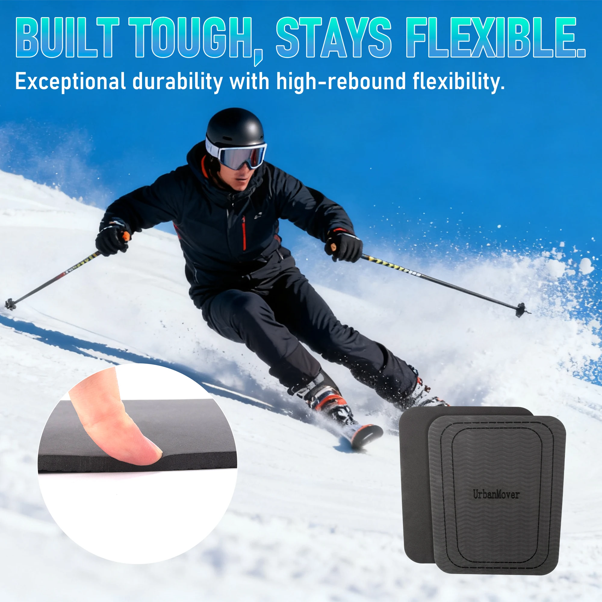 

4pcs Shin Guards for Skiing Leg Protective Snowboarding Shin Pads Guards-Cuttable Pre-Marked Cut Lines Non-Slip Thick Foam Padde