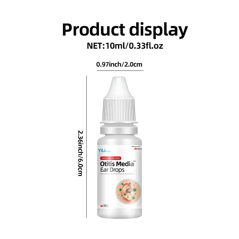 Otitis Media Cure Ear Drop 10Ml Ear Pain Itching Acute Otitis Bacterial Infection Treatment Ear Wax Cleaner Remover Drops