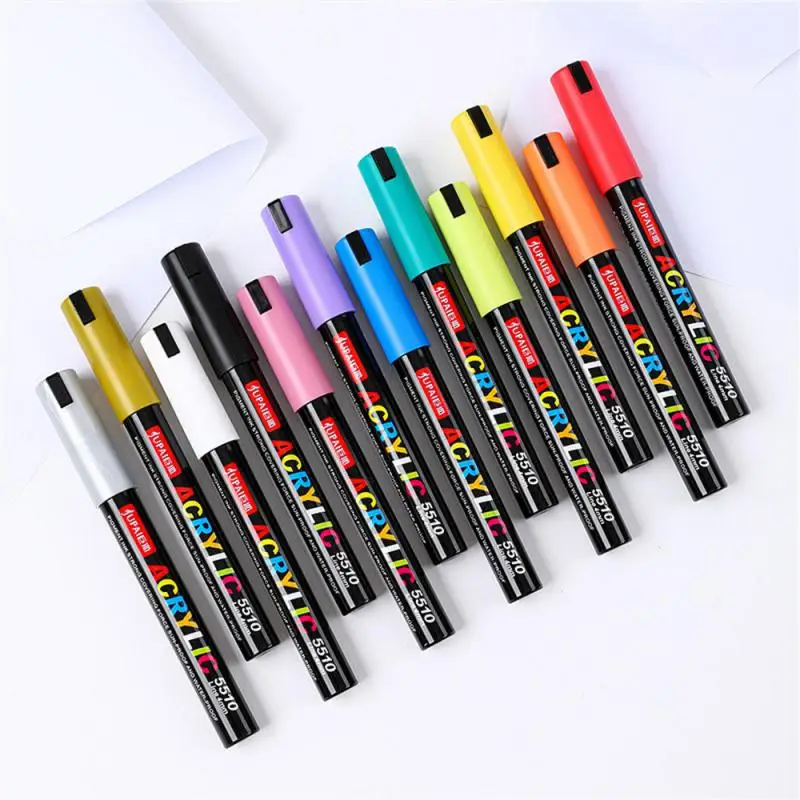 Colors Art Marker Acrylic Paint Brush Pen Painting Stone Ceramic Glas Wood Canvas Graffiti Making Drawing