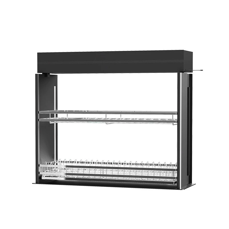 

Hanging Cabinet Intelligent Lifting Basket Cabinet Pull-down Dish Shelf Touch Voice Control Tableware Storage Lift