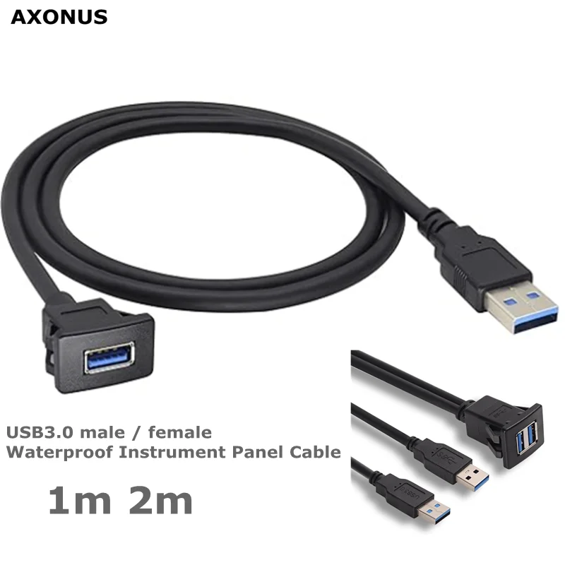 

Двойной квадратный удлинительный кабель USB 3.0 для скрытого монтажа на панели с пряжкой для автомобиля, грузовика, лодки, мотоцикла, приборной панели