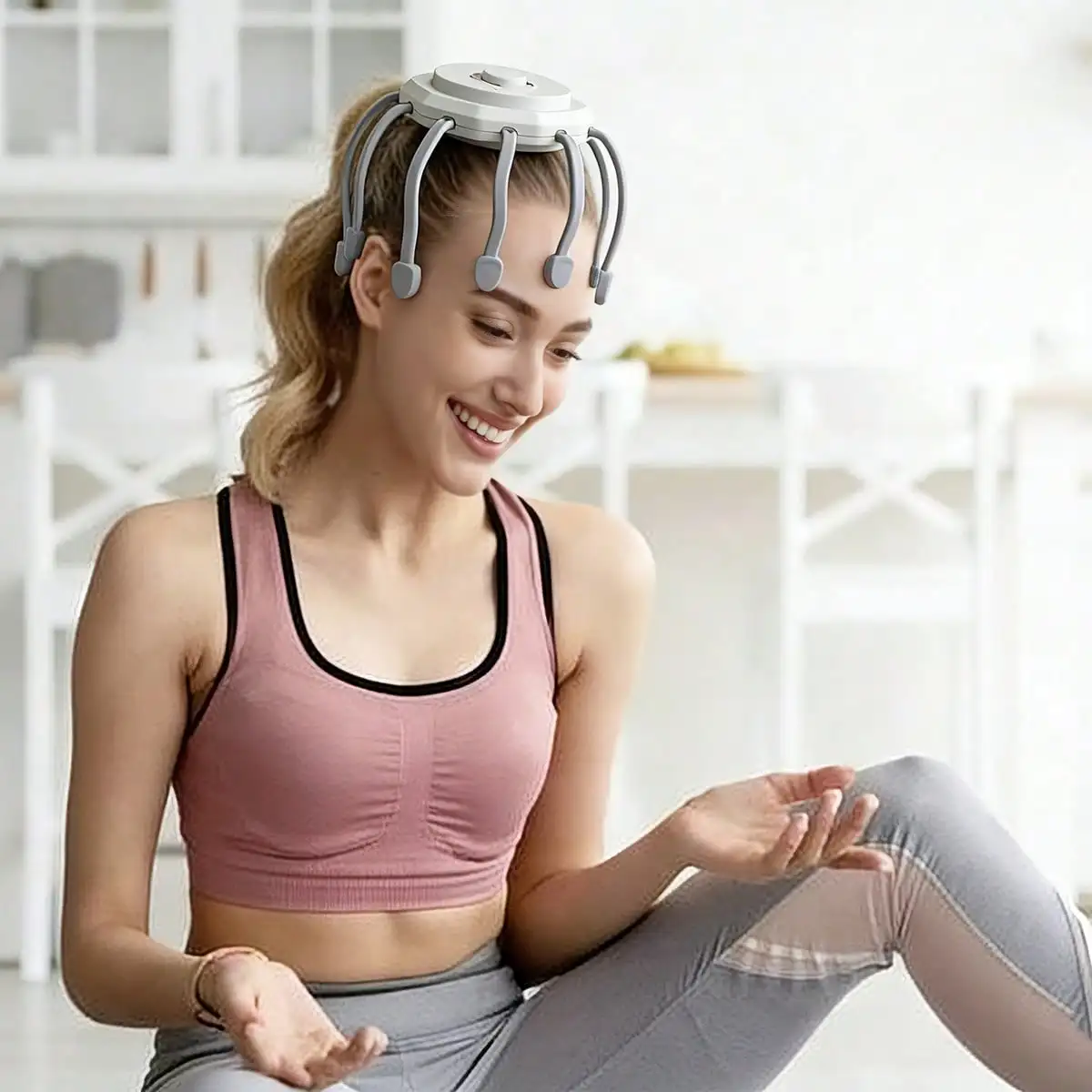 2026 Ultra Scalp Massager, Head Massager StressRelease Massager with 8-Frequency VibratingContacts 360 Degree Portable Rechargea
