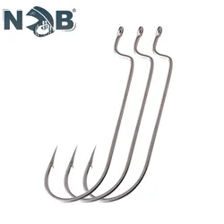 NGB 6PCS Soft Worm Offset Fishing Hook High Carbon Steel 8#-5/0# Crank Fishhooks Silicone Bait Lure Fishing Accessories