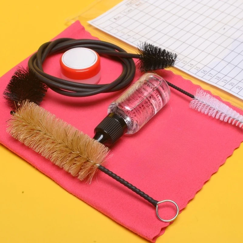 Brass Instrument Trumpet Horn Trombone Tenor Cleaning and Maintenance Kit Universal Inner Chamber Brush Oil Tool