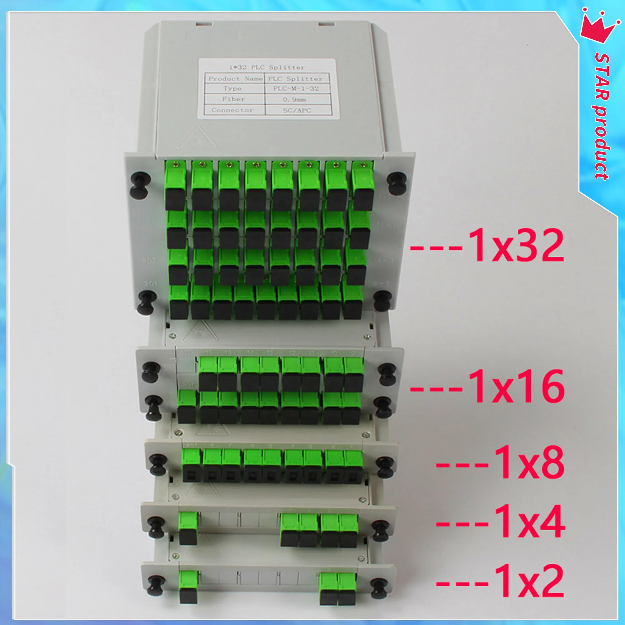 Imagem -05 - Caixa Divisora de Fibra Óptica Placa Cassete Inserindo Plc Acoplador Óptico de Fibra Ftth sc Apc Plc 1x16 Peças por Lote