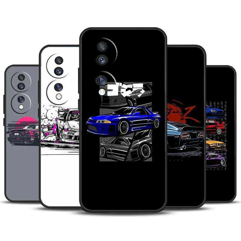 Sports Car JDM Tokyo Drift Case For Honor Magic 6 Pro Magic 5 Lite 50 70 90 Lite X6 X7 X8 X9 X6a X7a X8a X9a X8b X9b