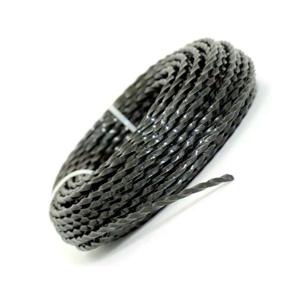 Cable de hilo de desbrozadora de larga duración, 2 y 4mm de diámetro, 15 metros, para césped y desbrozadora de jardín, uso en mantenimiento de patio