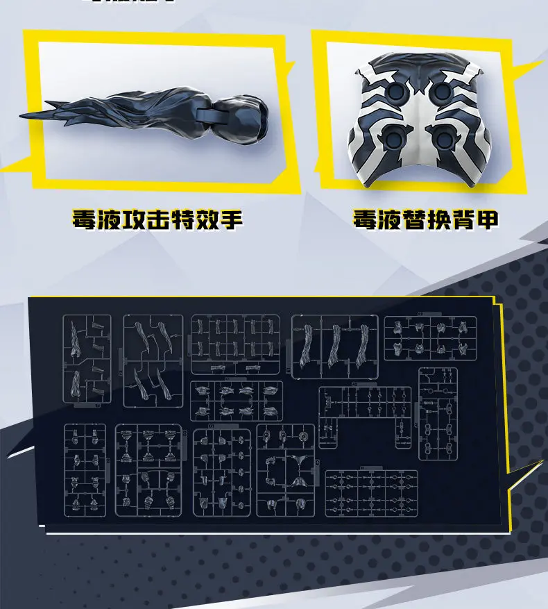 BLOKEES Oryginalny Spider-Man Venom Marvel WERSJA CHAMPION CLASS Figurka Akcji Ruchome Stawy Model Filmowy do Składania Zabawka Prezent