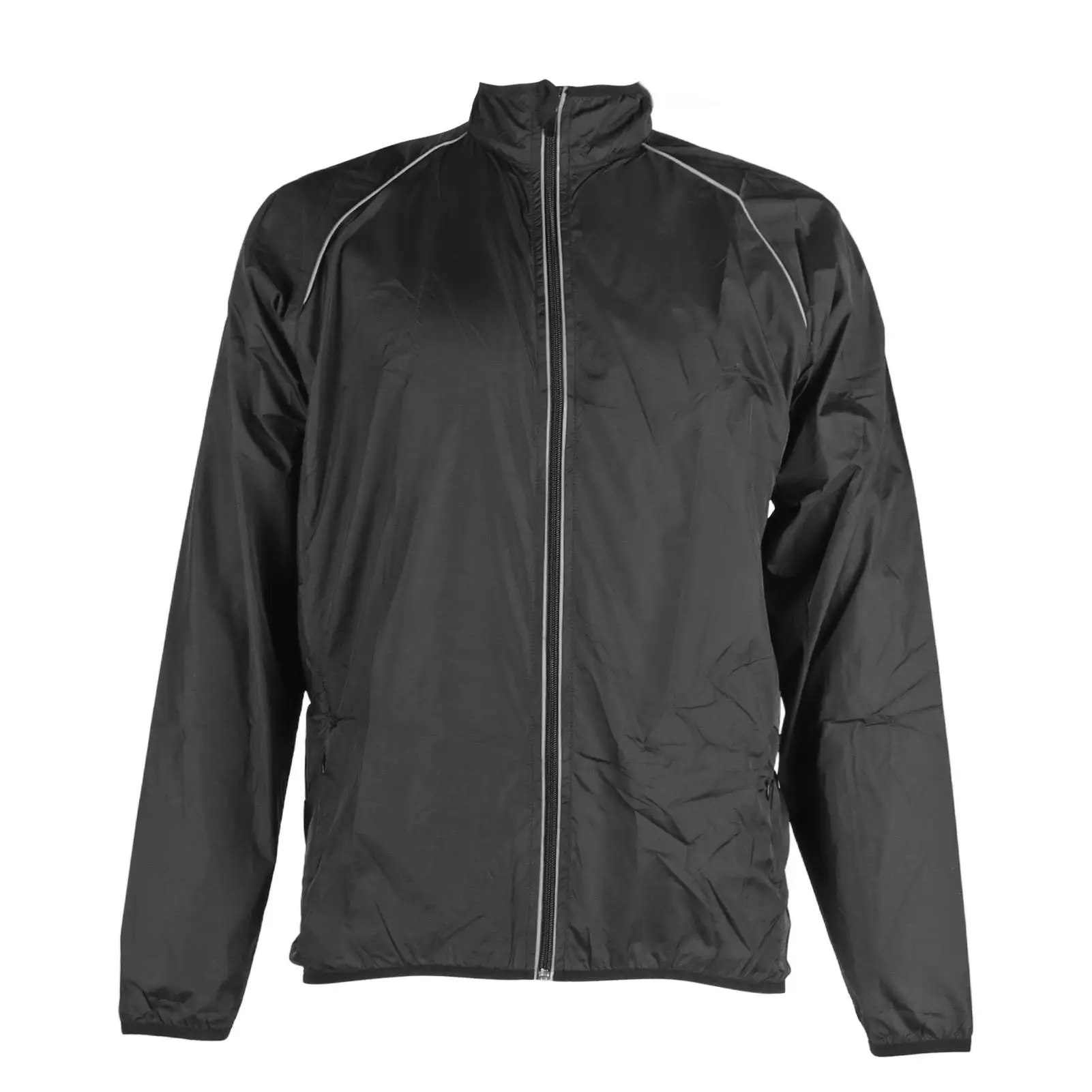 Lightweight Waterproof Cycling Jacket with Zipper Closure, Reflective Windbreaker, Breathable & Windproof for running