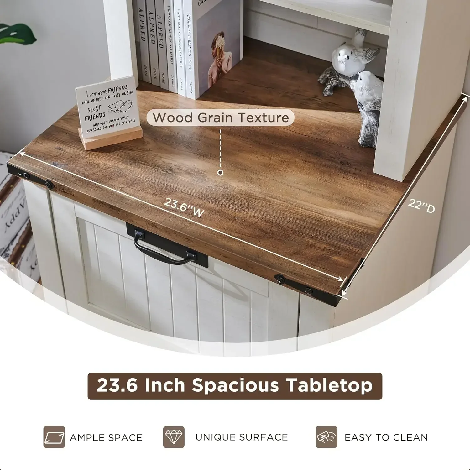 [أفضل بائع، اشترِ الآن! ]خزانة كتب مع درجين لملفين، رف كتب للمزرعة بطول 72 بوصة، خزانة خشبية ريفية من 4 طبقات للمكتب المنزلي، Livi