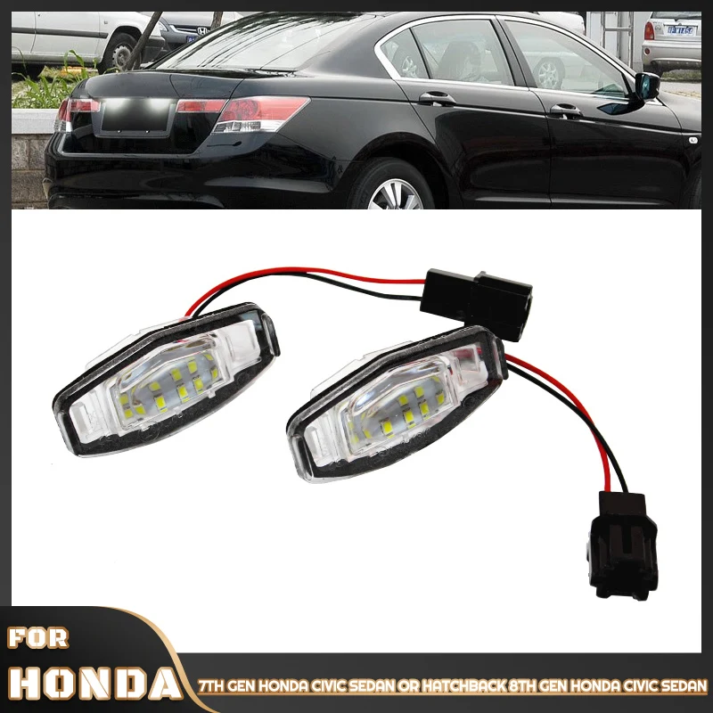 

LED License Plate Light for Honda Civic Accord MR-V/Pilot Odyssey City MK4 Acura MDX RDX TL TS 2-Piece License Plate Light Kit