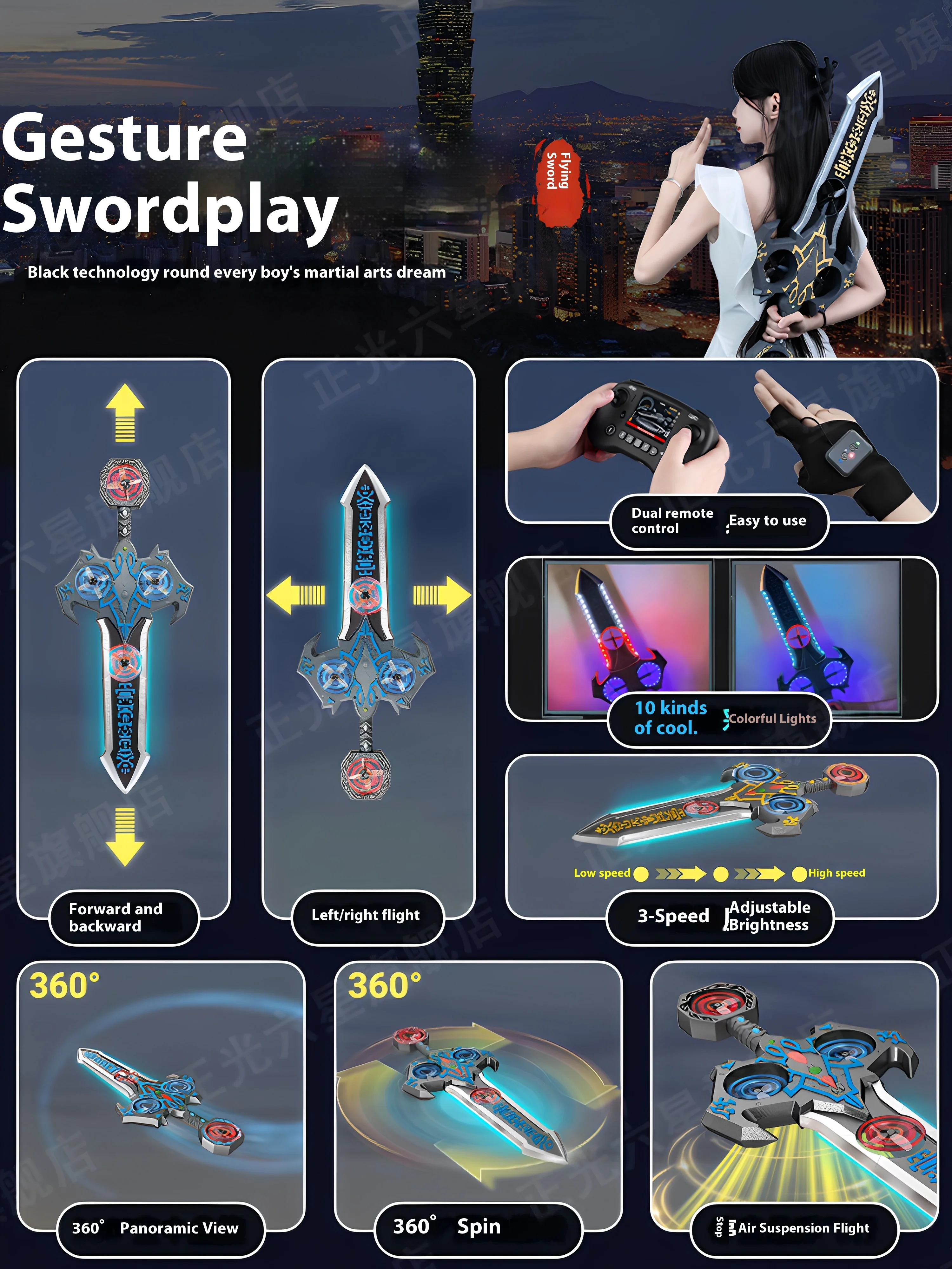 

New RC Airplane Brushless Motor 4-Axis RGB Remote Control Flying Drone Mechanical Toy for Outdoor Entertainment