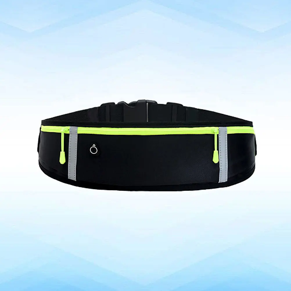 Black Ultra-Thin Running Sports Waist Bag Adjustable Waterproof Reflective Marathon Fitness Waist Pouch Running Pockets
