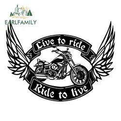 EARLFAMILY 13cm x 9.8cm for Live To Ride Motocross Car Stickers Waterproof Simple Decals Car Accessories Windows Trunk Decor