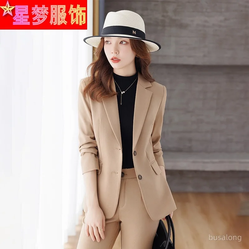 

Business Suit Women's Casual Suit Female 2023 Autumn and Winter New Fashion Temperament Commute Ol Two-Piece Suit