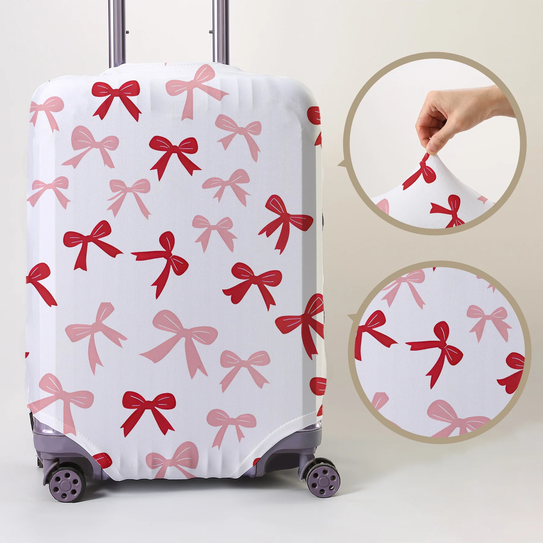

Защитный чехол для багажа с розовым бантом, подходит для чемоданов 18-32 дюймов, чехлы для ручек чемоданов, дорожные аксессуары.