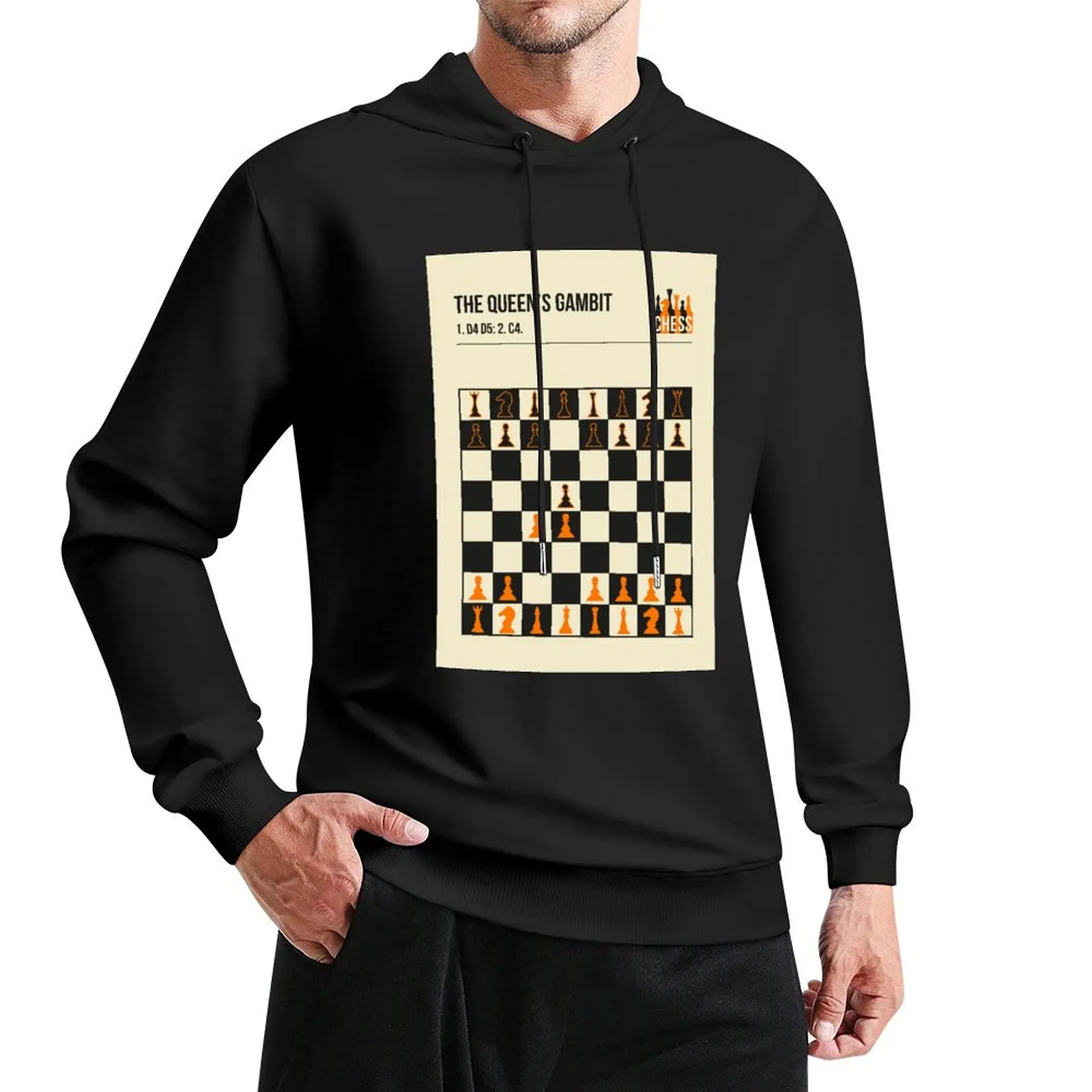 The Queens Gambit Chess Opening Poster Fine Art Print Pullover Hoodie korean style clothes hoodie man