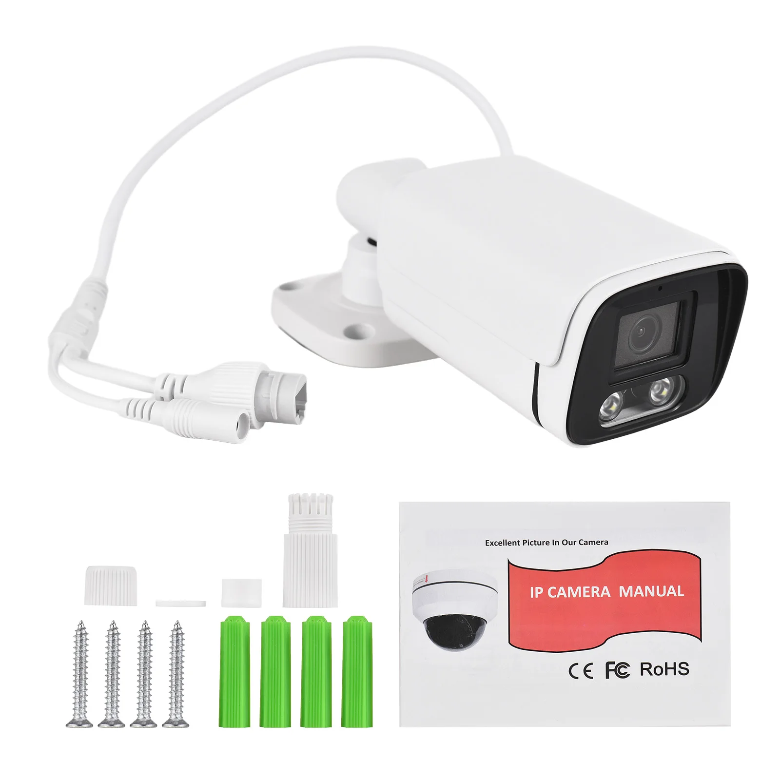 

4-мегапиксельная IP-камера видеонаблюдения POE с объективом 3,6 мм, инфракрасным ночным видением, односторонней аудиосвязью, микрофоном, для установки на стену внутри и снаружи помещений