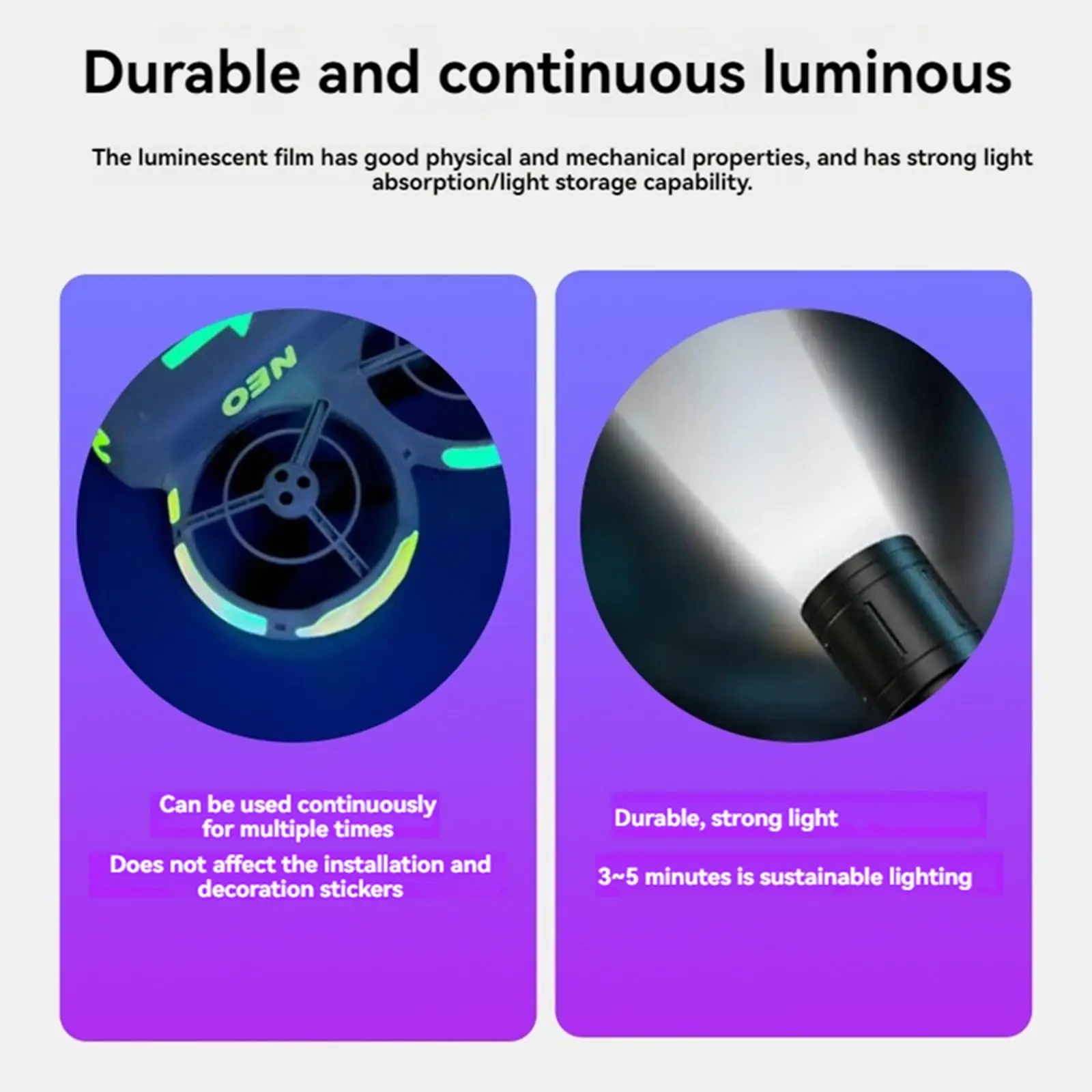 Luminous Sticker for DJI NEO Drone PVC Self Adhesive Decoration Waterproof Night Flight Visibility Enhancement Accessories