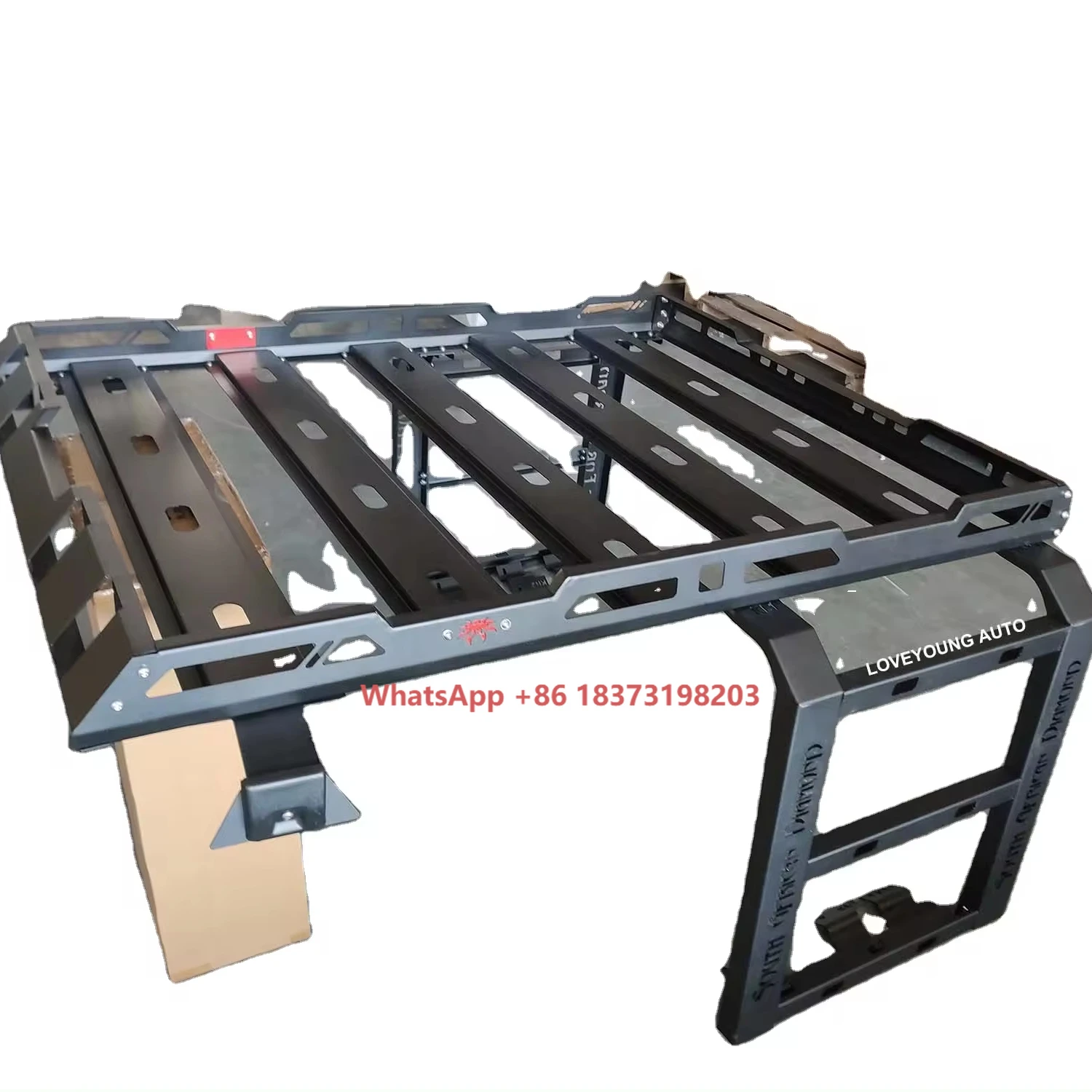 

Steel Roof Rack Luggage Cargo Carrier with Ladder for Wrangler JK JL 2/4 Door Vehicles Black Powder Coated 63KG