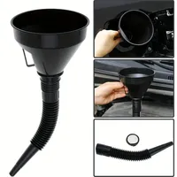 1 Pc Multi Functional Flexible Automotive Fuel Funnel: Spill-Proof Refueling & Oil Changing Tool with Wide Mouth & Handle