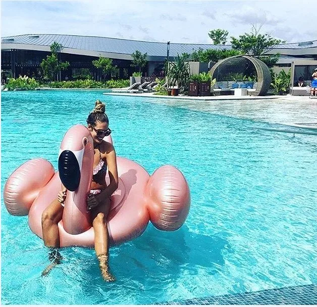 Summer Party Game PVC Rose Gold Flamingo Inflatable Swimming Pool Float Good Quality Pool Water Toy