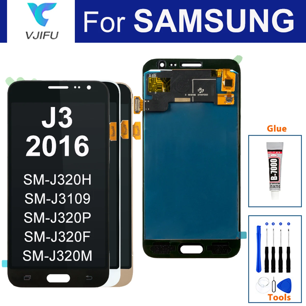 5.0'' LCD For Samsung Galaxy J3 2016 J320 Display Touch Screen J320F J320H J320M J320FN Digitizer Assembly Replacement Repair