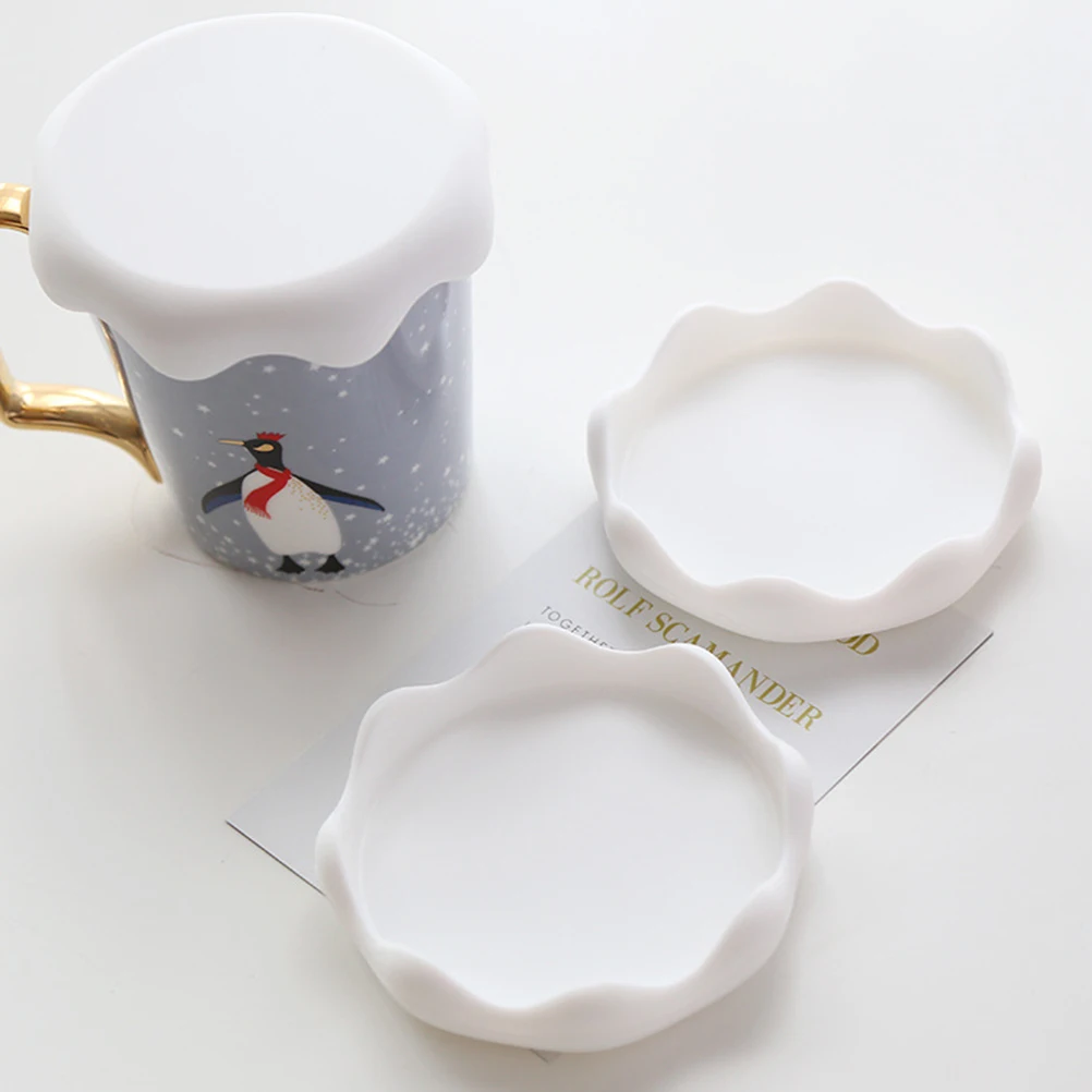 

Silicone Cup Lid Snow Theme Dust Proof Portable Christmas Gifts Adorable Shape Sealing Lid Wide Mouth Mason Jars Cups