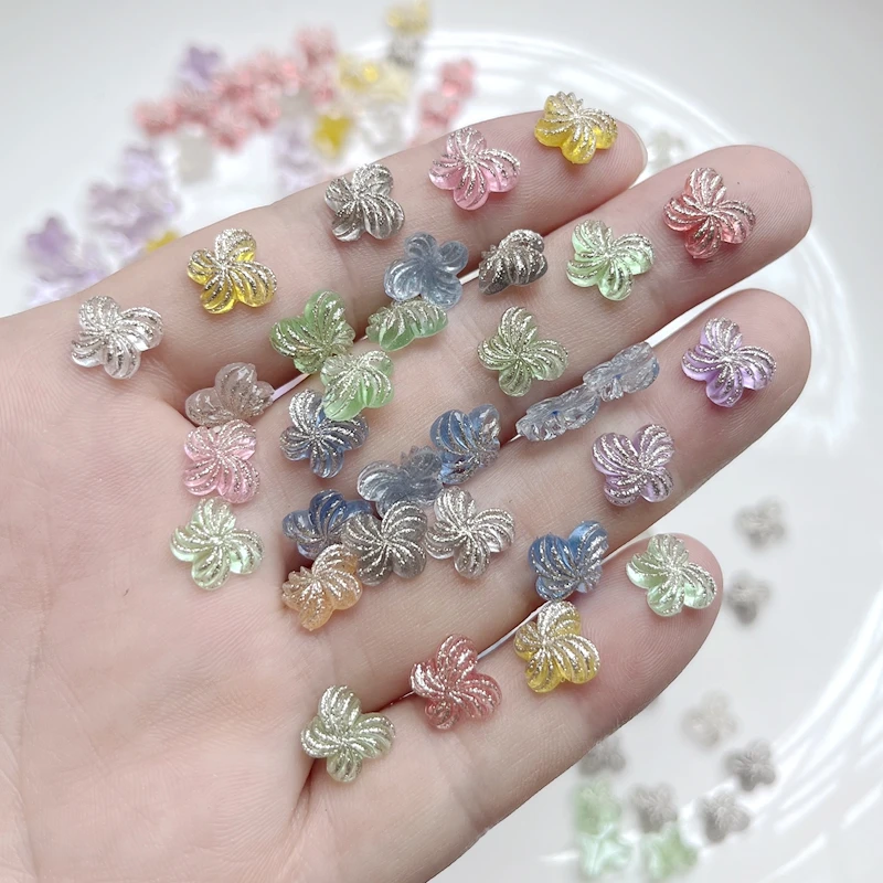 50pcs10 * 8mm jelly colored luminescent butterfly flat back rhinestone button application DIY wedding scrapbook nail art process