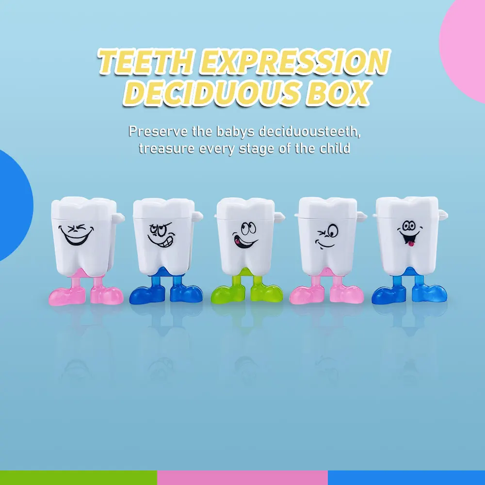 50Pcs Baby Tooth Box Cute Kids Teeth Organizer Plastic Milk Teeth Storage Box Save Collect Case Boys Girls First Tooth Container