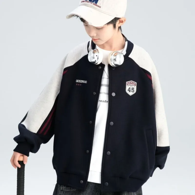 

Men's Baseball Jacket Spring Autumn 2025 Big Kids Sporty Streetwear Jacket