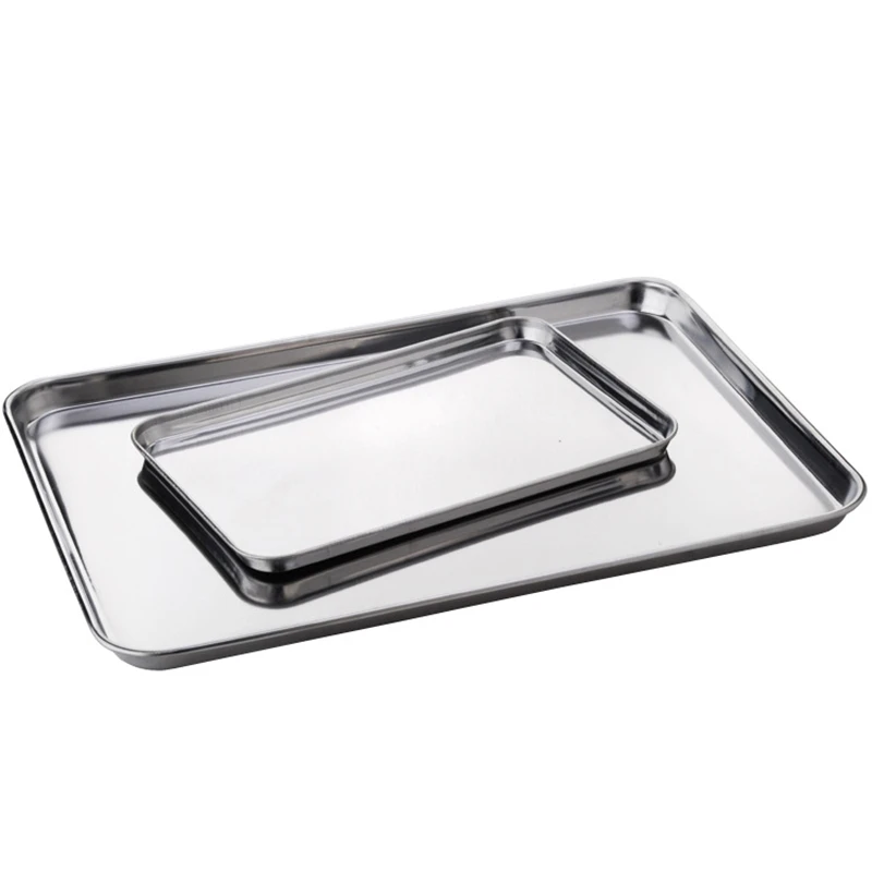 Stainless Steel Rectangle Food Storage Trays Sausage Noodles Fruit Dish Pastry Baking Plates for Restaurant Hotel Kitchen view 6