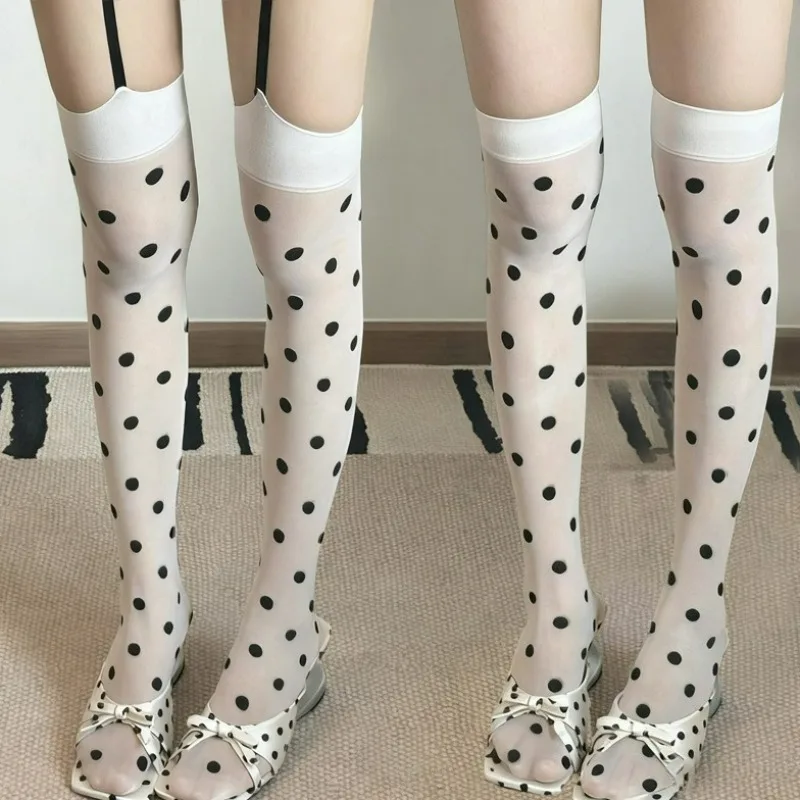 

Женские чулки в горошек для косплея, длинные носки до бедра JK Spicy Girl, сексуальные подвязки с поясом, высокие носки Y2K, уличная одежда, леггинсы