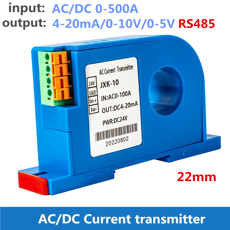 

Передатчик переменного/постоянного тока 4-20 мА 0-10 в 0-5 в RS485 22 мм Датчик тока 50 А 100 А 150 А 500 А