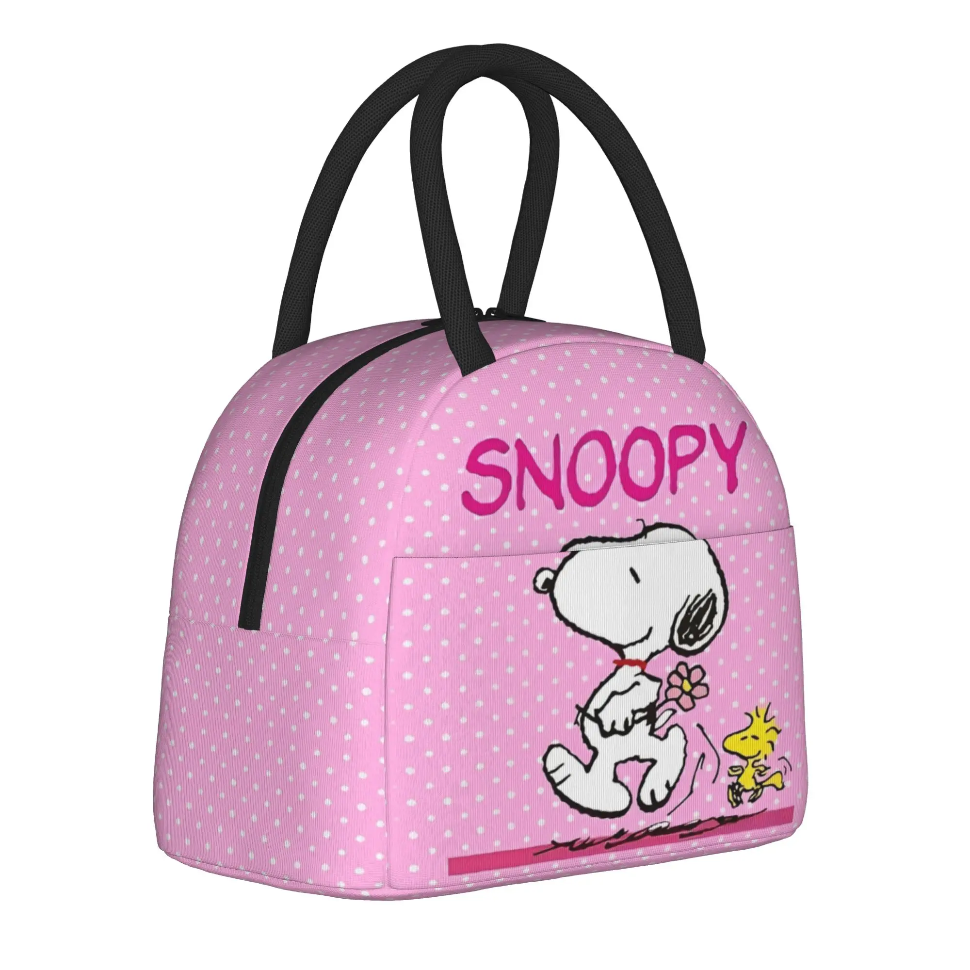 Snoopys Dog Woodstock Merch Isolierte Lunchtasche für die Arbeit, Aufbewahrung von Lebensmittelboxen, tragbare Kühlbox, Thermo-Lunchboxen