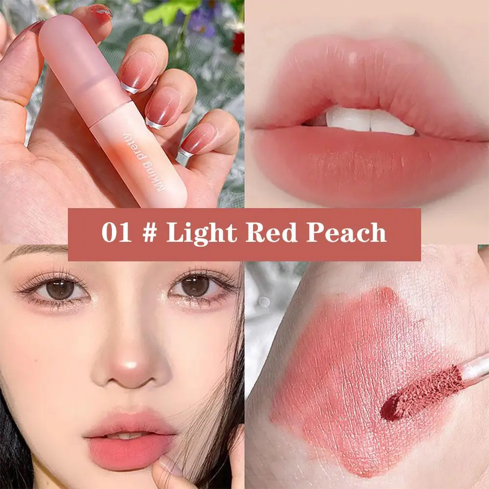 Kobeleen Samt matt Lippen schlamm wasserdicht nicht leicht zu verlieren Lippen farbe Pigment Make-up Lippenstift natürliche nackte Studenten p2v7