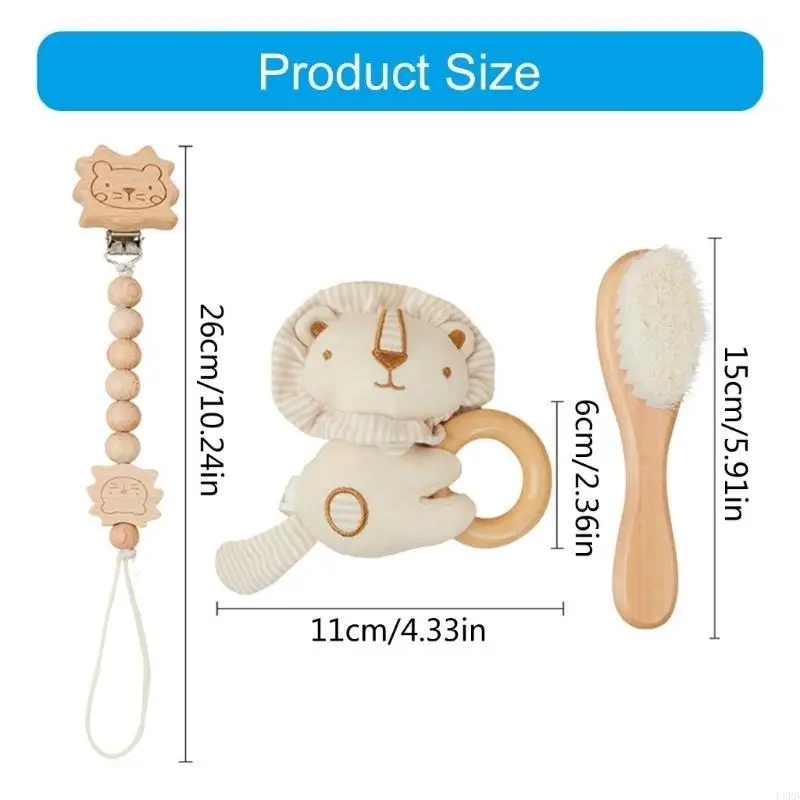 سوار مهدئ للأطفال ومشبك دمية وفرشاة مصاصة سلسلة حامل فرشاة عضاضة للأطفال الرضع لعبة عضاضة L8RB #6