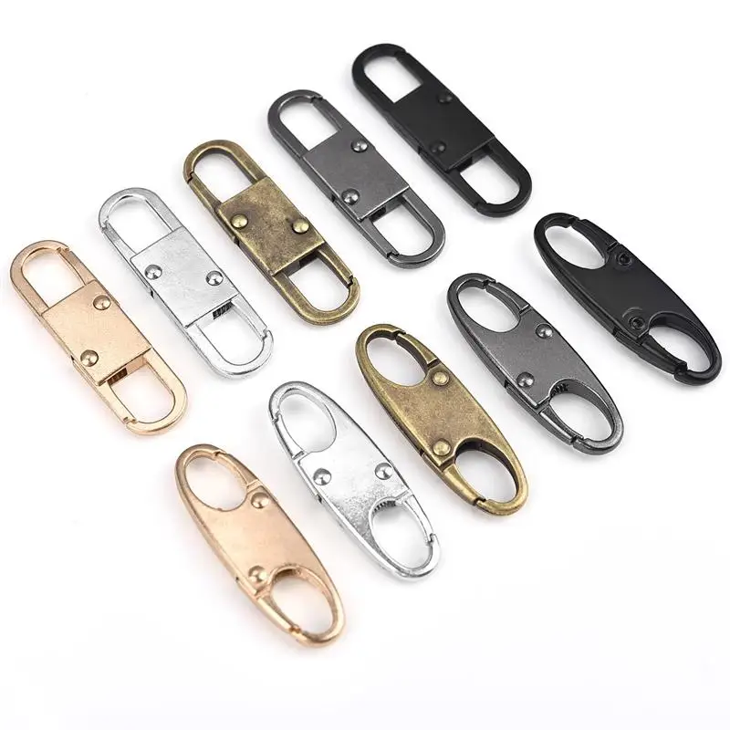 2pcs Removable Zipper Sliders Spring Buckles Carabiner Hook Outdoor Camping Backpack Clothing Buckle Key-Lock Tool