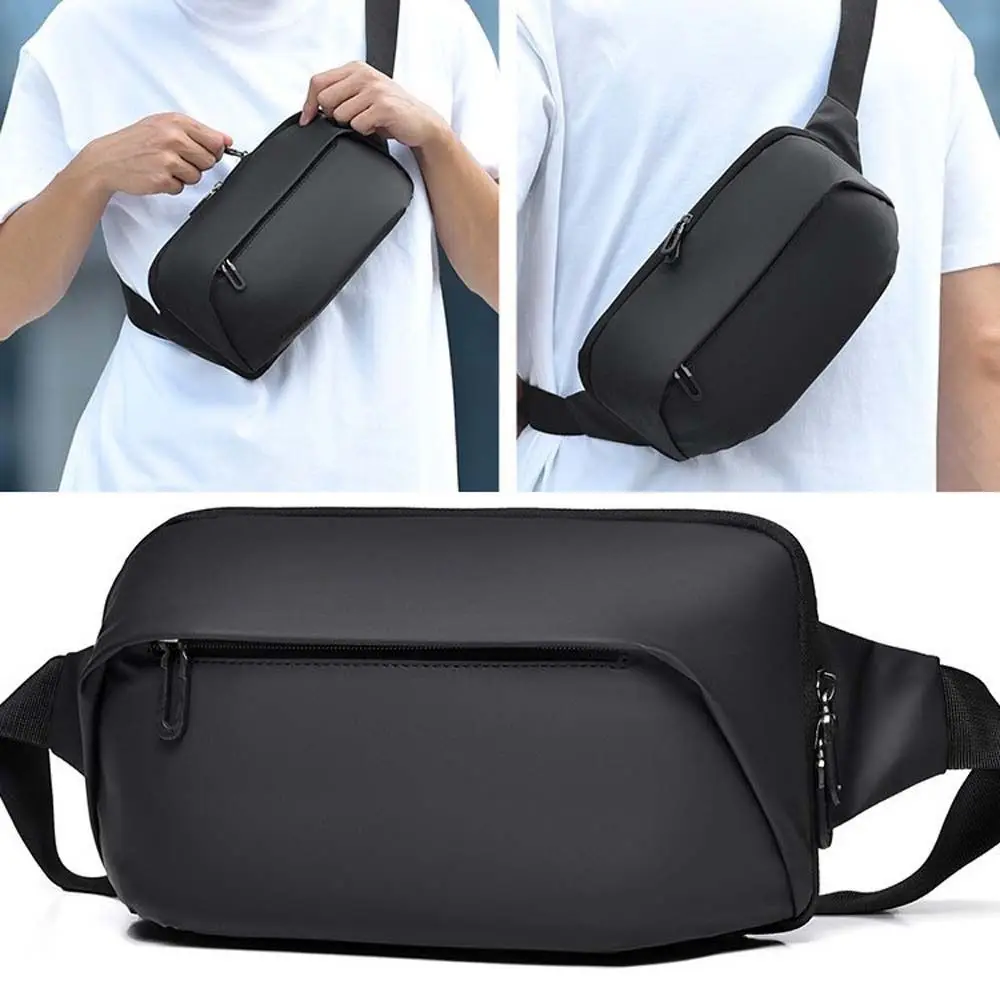 

Повседневная водонепроницаемая мужская нагрудная сумка на плечо, ткань Оксфорд, спортивная сумка для сообщений, большая вместительная однотонная сумка через плечо, уличная сумка