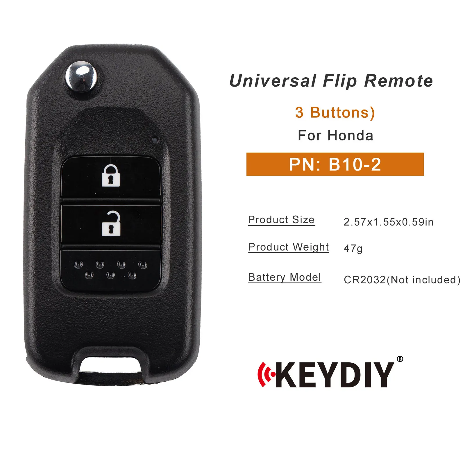KEYDIY KD B10-2 Universal Wire Car Remote Key 2 Buttons for Honda Type Remote Car Key for KD900 Kd-x2 KD Mini Key Programmer