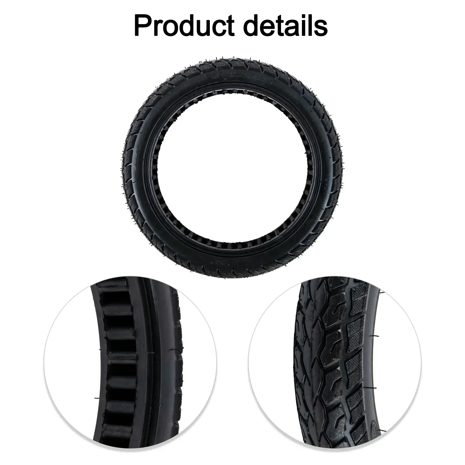 

Black Solid Tire Electric Bike Tire Urban Commuting Bike Riding Easy Installation Excellent Grip Reliable Option