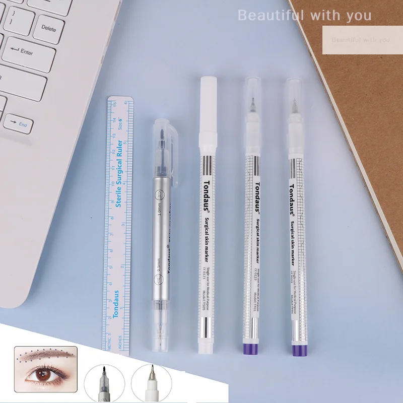 Korean Tattoo Sterile Embroidery Marking Pen Surgical Eyebrow Mark Pen Waterproof White Floating Lip Line Positioning Pencil