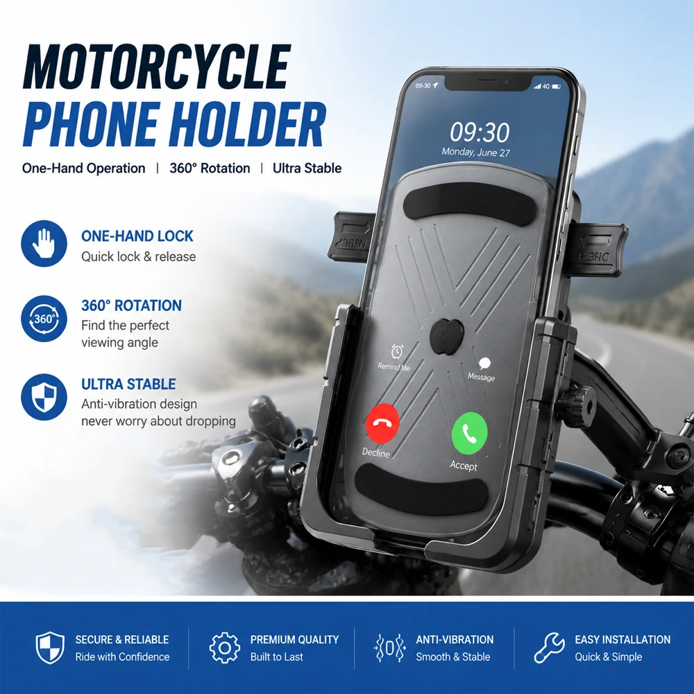 Motorcycle Phone Holder 360 Rotation Cellphone Stand For Yamaha XVS 125 250 400 650 1100 Drag Star XVS 950 1300 Midnight Star