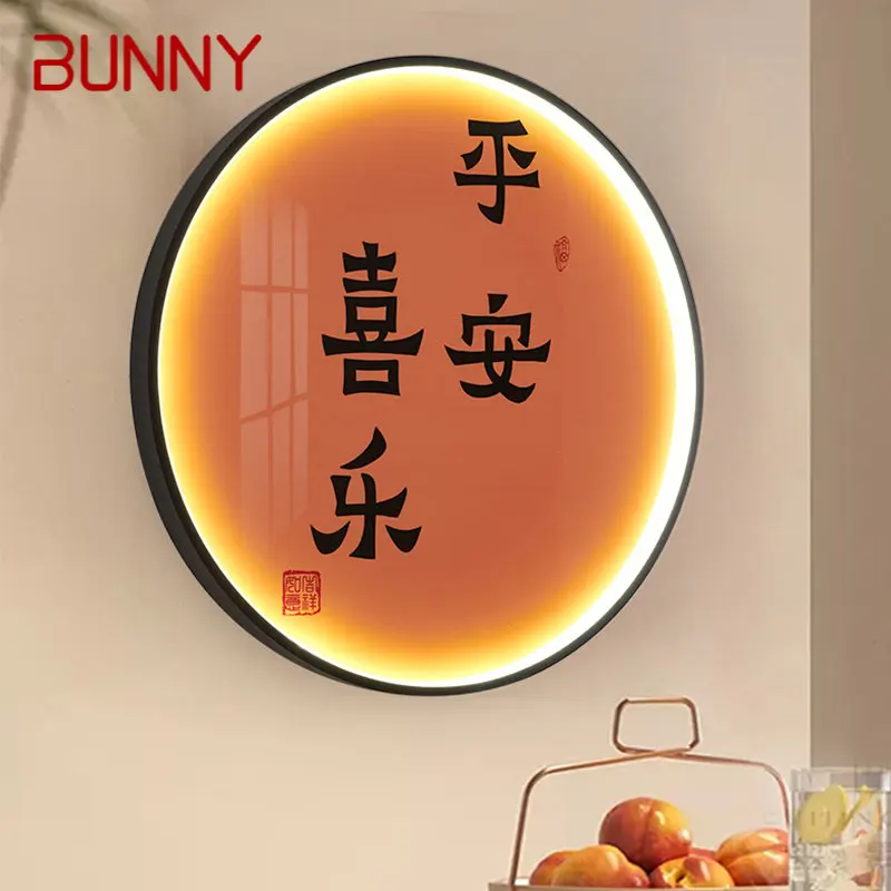 الأرنب الحديثة جدار صورة ضوء LED الصينية الإبداعية التعميم جدارية الشمعدان مصباح للمنزل غرفة المعيشة ديكور غرفة نوم