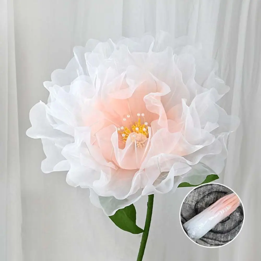 Artificial realistic Silk Poppy Pink Large Flower Head Home Party Decoration Layered Fluffy Petals Floor Display Fake Flowers