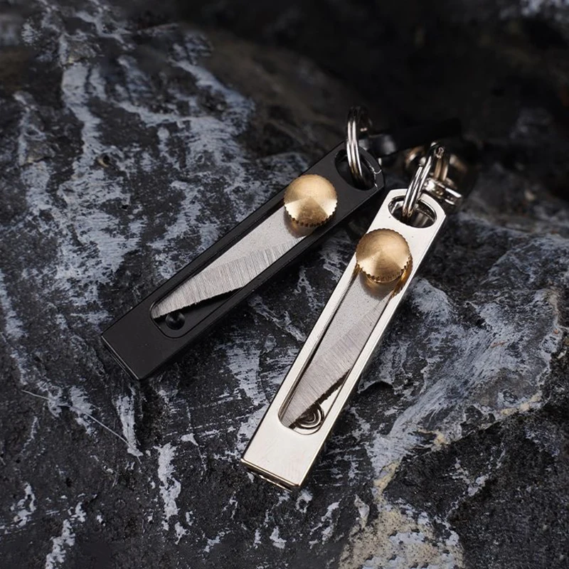 Stainless Steel Mini Knife EDC Key Chain Pendant Pocket Knife Carry-on Unpacking Express Package Utility Gadgets Outdoor Tool