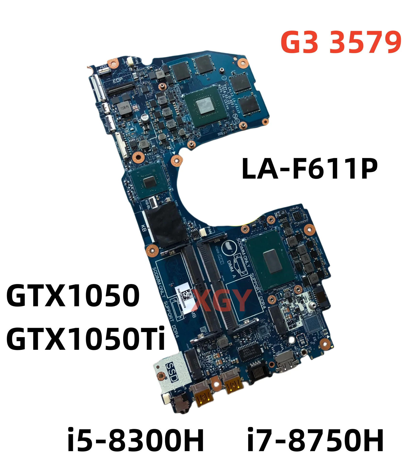 

LA-F611P оригинальная материнская плата для ноутбука Dell Inspiron G3 3579 3779, материнская плата с i5-8300H i7-8750H GTX1050/1050Ti 4 ГБ-GPU CN-0M5H57