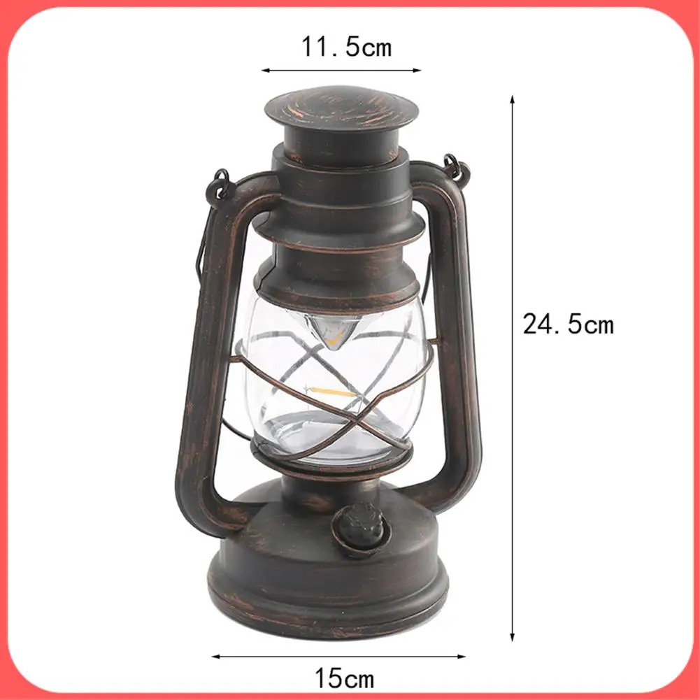 

AA89-25Cm Iron Antique Bronze Oil Lanterns (Cover) Portable Outdoor Camping Lamp Leak-Proof Seal Lights